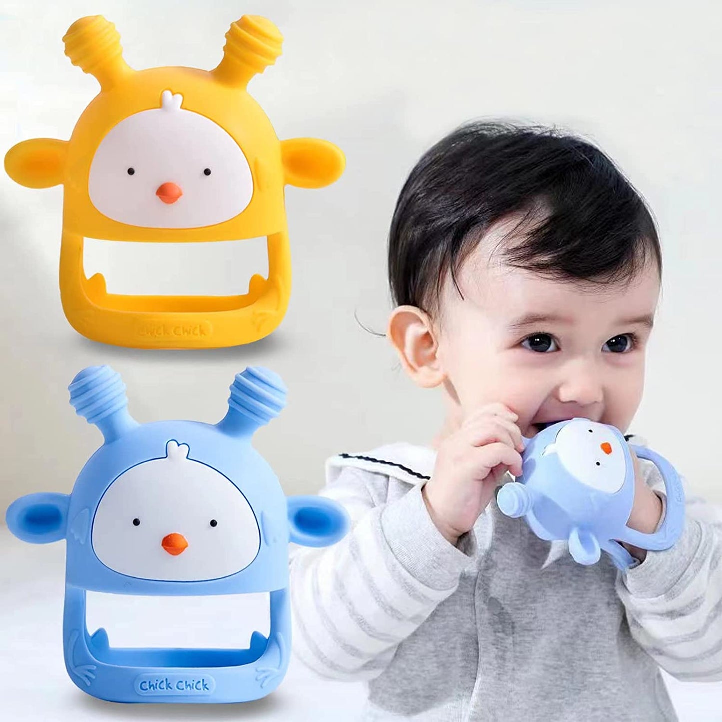 COZYPANDA 2 Pack Silicone Baby Teething Toy Never Drop Infants Toys Ba –  Cozypanda