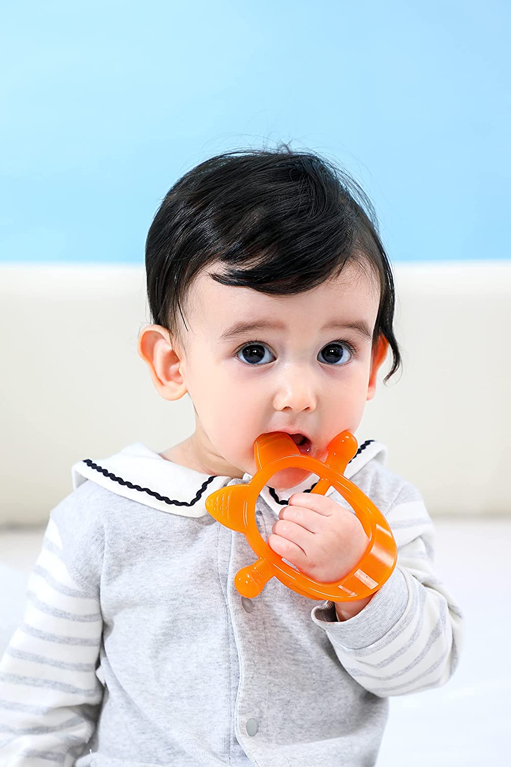 COZYPANDA Baby Teething Toys, Baby Teether, Silicone Chew Toys for Baby  Teething Relief, Anti-Drop Baby Wrist Teether Soothing Pacifiers for 6-12