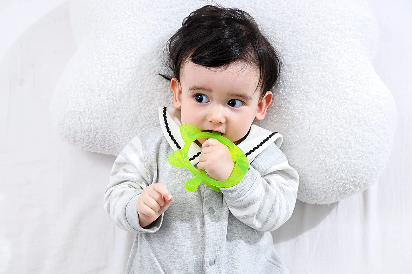 COZYPANDA 2 Pack Silicone Baby Teething Toy Never Drop Infants
